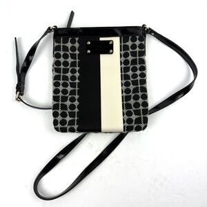 Kate Spade New York Thomas Classic Noel Crossbody Bag Black Beige Patent Leather
